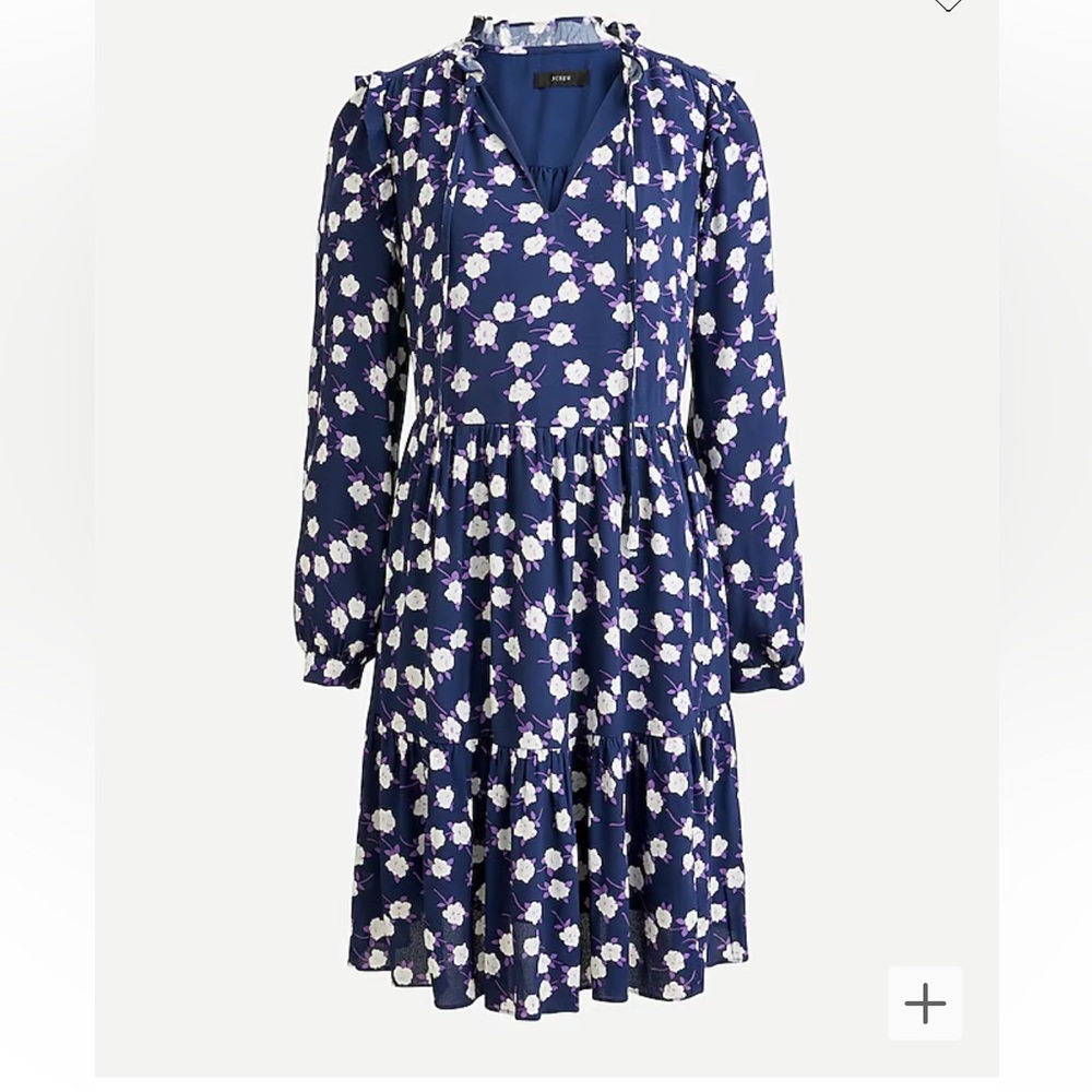 J Crew NWT floral tiered long sleeve dress